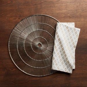 Crate & Barrel Round Silver Placemats, Set of 8